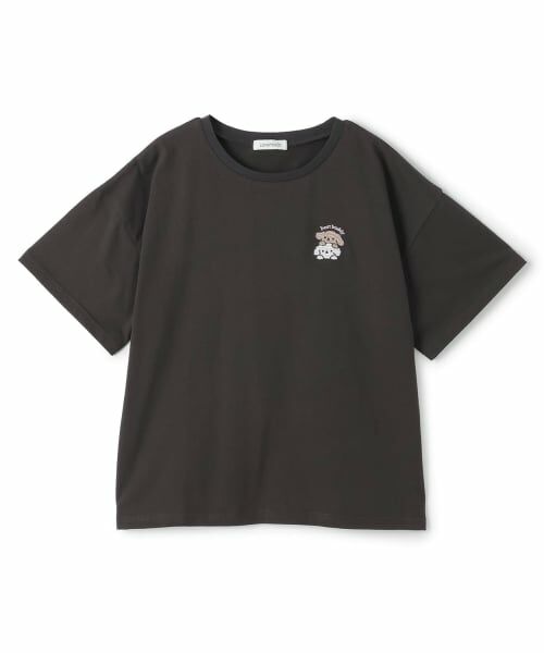 Lovetoxic / ラブトキシック Tシャツ | 【綿100%】アニマルフレンズ4カットモチーフ半T（チャコール）