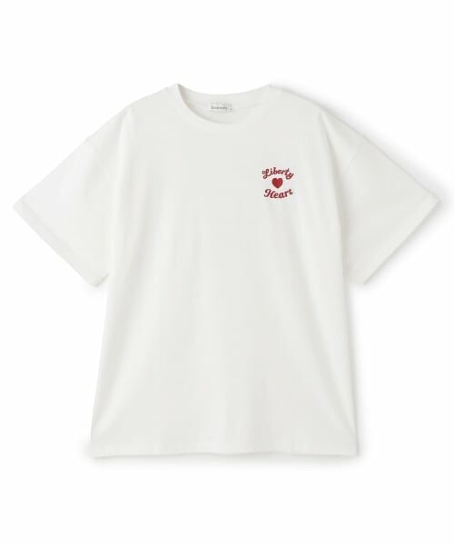 Lovetoxic / ラブトキシック Tシャツ | 【綿100%】プックリバックロゴルーズ半T（オフ ホワイト）