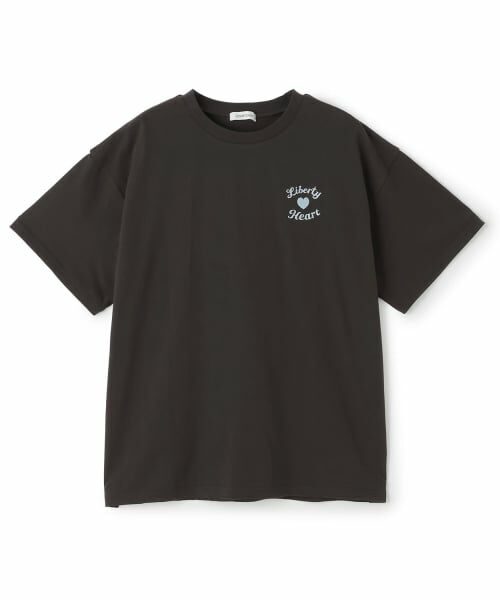 Lovetoxic / ラブトキシック Tシャツ | 【綿100%】プックリバックロゴルーズ半T（チャコール）