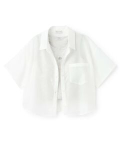 Lovetoxic / ラブトキシック シャツ・ブラウス | 【吸水速乾】インナーつきシアークロップド半袖シャツ