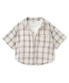 Lovetoxic / ラブトキシック シャツ・ブラウス | 【吸水速乾】インナーつきシアークロップド半袖シャツ