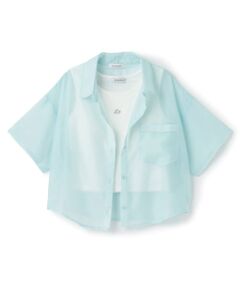 Lovetoxic / ラブトキシック シャツ・ブラウス | 【吸水速乾】インナーつきシアークロップド半袖シャツ