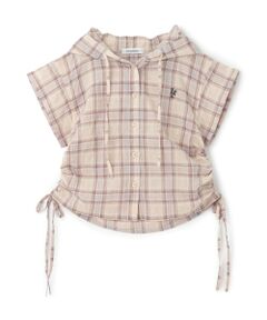 Lovetoxic / ラブトキシック パーカー | 【UV】ドロストチェック半袖シャツパーカー