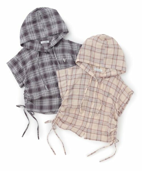 Lovetoxic / ラブトキシック パーカー | 【UV】ドロストチェック半袖シャツパーカー | 詳細6