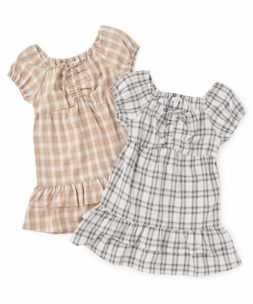 Lovetoxic / ラブトキシック ミニ丈・ひざ丈ワンピース | ギャザーチェックチュニックワンピ | 詳細6