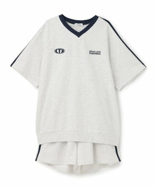 Lovetoxic / ラブトキシック その他トップス | 【綿100%】ワンマイルVネックスウェットセットアップ（シロ杢）