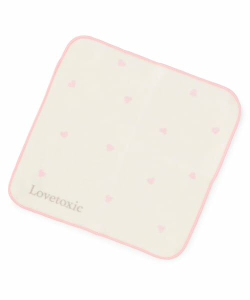 Lovetoxic / ラブトキシック タオル | ハート総柄ハンドタオル（ピンク）