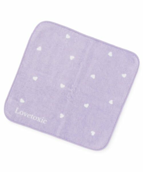 Lovetoxic / ラブトキシック タオル | ハート総柄ハンドタオル（ラベンダー）