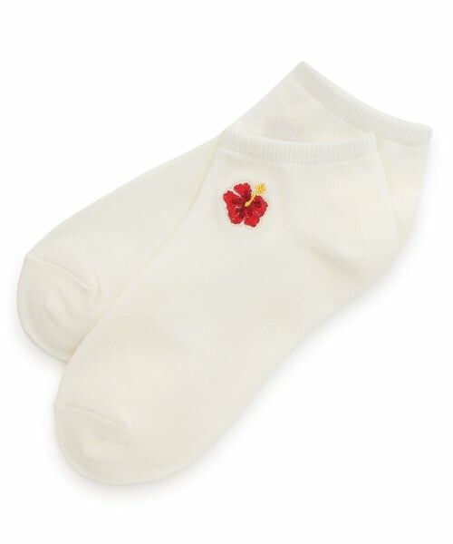 Lovetoxic / ラブトキシック ソックス | アソート夏刺しゅうスニーカー丈ソックス（オフ ホワイト）