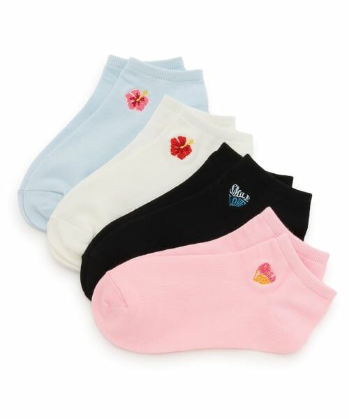 Lovetoxic / ラブトキシック ソックス | アソート夏刺しゅうスニーカー丈ソックス | 詳細3