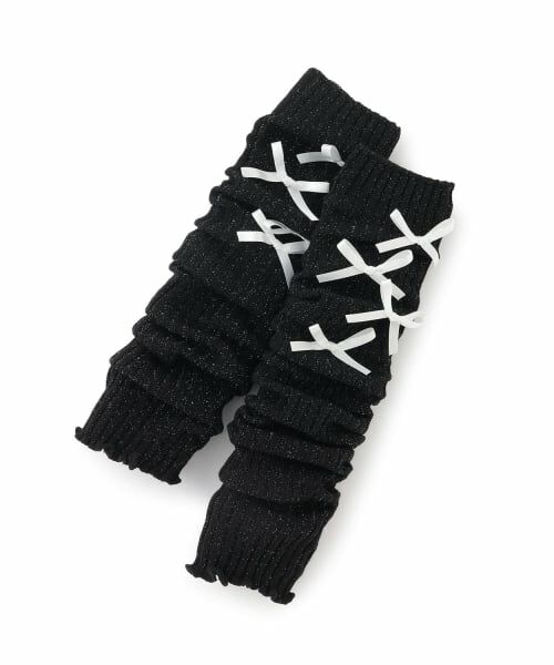 Lovetoxic / ラブトキシック レッグウォーマー | リボンつきレッグカバー（黒）