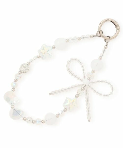 Lovetoxic / ラブトキシック チャーム | リボンビーズストラップ（白）