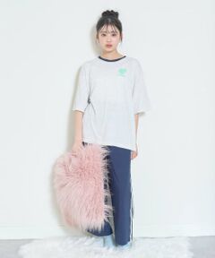 Lovetoxic / ラブトキシック ルームウェア | 【ルームウェア/パジャマ】半袖ハートバックプリントTシャツ＆ラインロングパンツセット