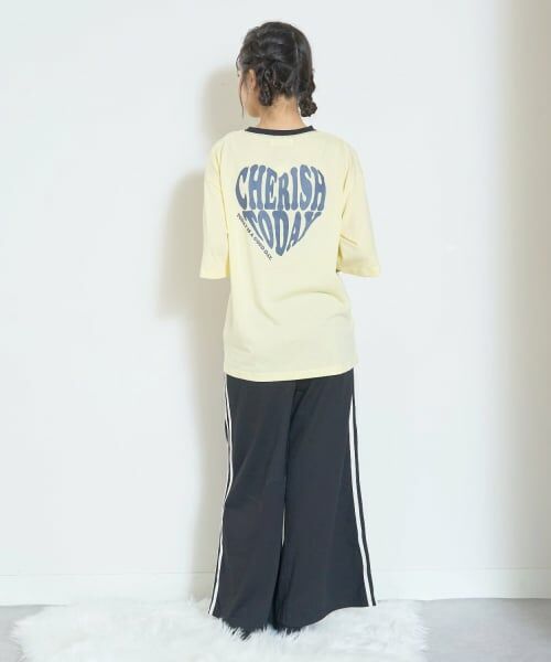 Lovetoxic / ラブトキシック ルームウェア | 【ルームウェア/パジャマ】半袖ハートバックプリントTシャツ&ラインロングパンツセット | 詳細2