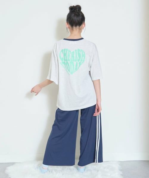 Lovetoxic / ラブトキシック ルームウェア | 【ルームウェア/パジャマ】半袖ハートバックプリントTシャツ&ラインロングパンツセット | 詳細4