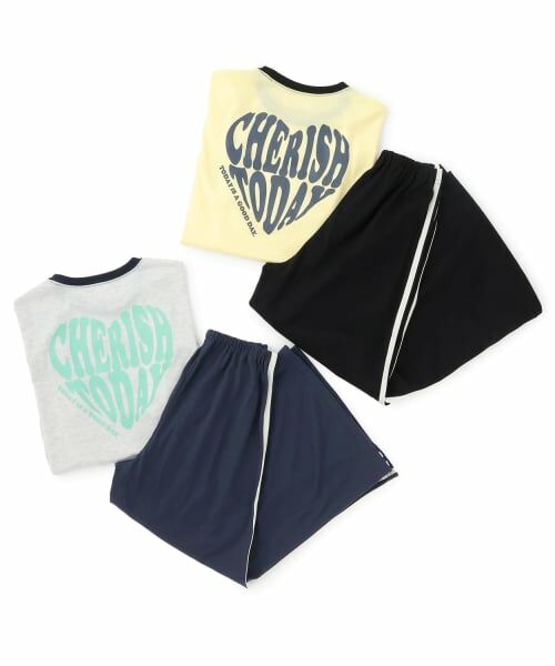 Lovetoxic / ラブトキシック ルームウェア | 【ルームウェア/パジャマ】半袖ハートバックプリントTシャツ&ラインロングパンツセット | 詳細5