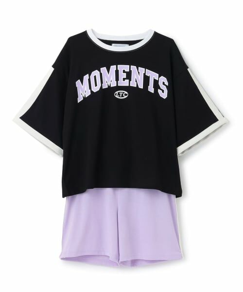 Lovetoxic / ラブトキシック ルームウェア | 半袖リンガーシャツショートパンツ（黒）