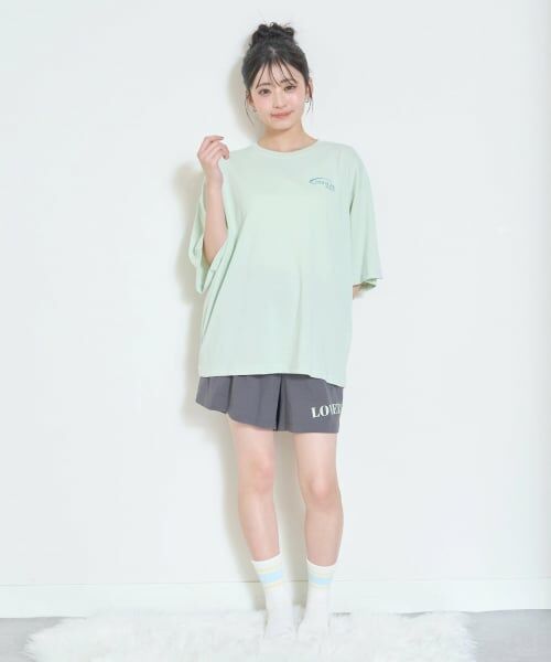 Lovetoxic / ラブトキシック ルームウェア | 【ルームウェア/パジャマ】半袖ロゴバックプリントTシャツ＆ショートパンツセット | 詳細2