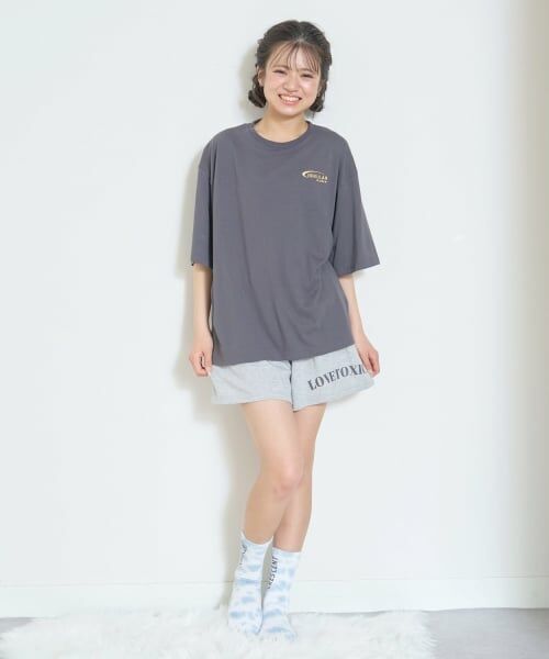 Lovetoxic / ラブトキシック ルームウェア | 【ルームウェア/パジャマ】半袖ロゴバックプリントTシャツ＆ショートパンツセット | 詳細4