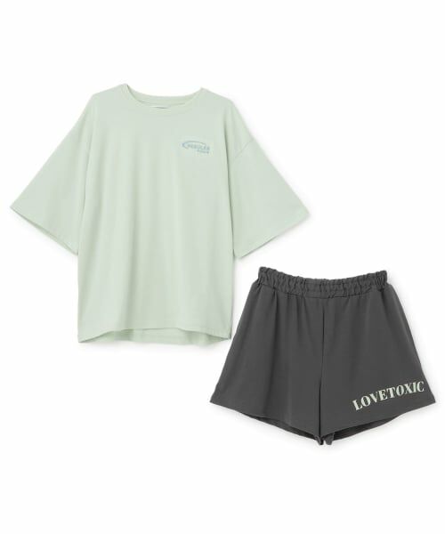 Lovetoxic / ラブトキシック ルームウェア | 【ルームウェア/パジャマ】半袖ロゴバックプリントTシャツ＆ショートパンツセット | 詳細9