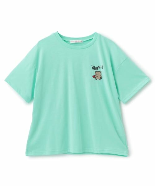 Lovetoxic / ラブトキシック Tシャツ | 【7days】クマモチーフ半袖Tシャツ(エメラルド グリーン)