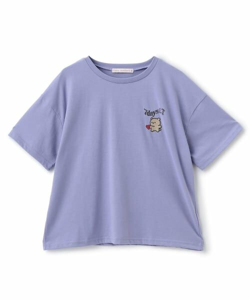 Lovetoxic / ラブトキシック Tシャツ | 【7days】クマモチーフ半袖Tシャツ(ラベンダー)