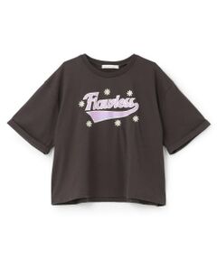 【7days】ロゴ＋お花刺しゅうTシャツ