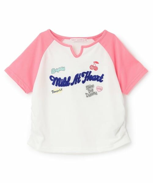 Lovetoxic / ラブトキシック Tシャツ | 【7days】ラグラン半袖Tシャツ（チェリー ピンク）