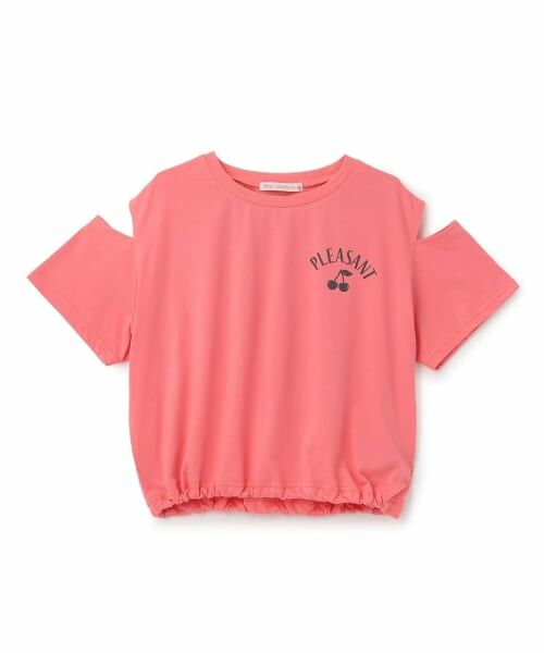 Lovetoxic / ラブトキシック Tシャツ | 【7days】肩あき半袖Tシャツ（チェリー ピンク）