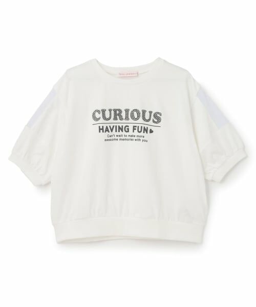 Lovetoxic / ラブトキシック Tシャツ | 【7days】袖シアーガーリー5分袖Tシャツ（オフ ホワイト）