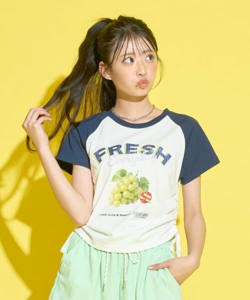 Lovetoxic / ラブトキシック Tシャツ | 【GOKUGOKU】【マルチ機能/接触冷感・吸水速乾・UV・遮熱】シャーリングクロップドラグラン半袖T | 詳細11
