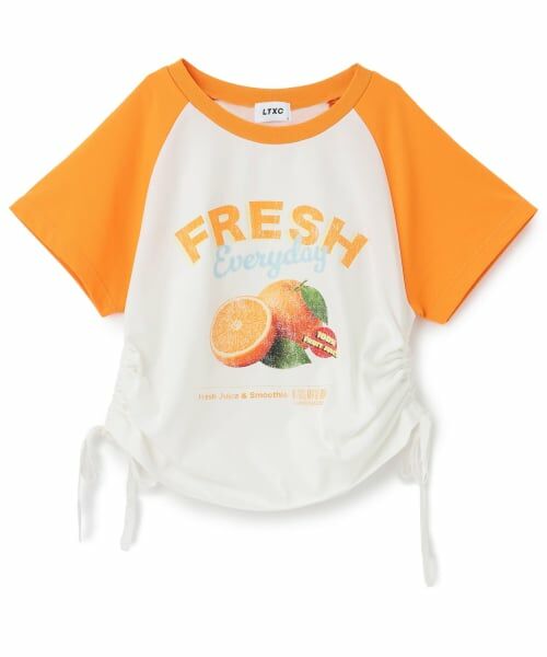 Lovetoxic / ラブトキシック Tシャツ | 【GOKUGOKU/マルチ機能】シャーリングクロップドラグラン半袖T（オレンジ）