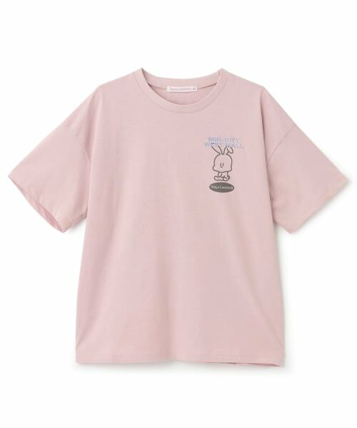 Lovetoxic / ラブトキシック Tシャツ | 【7days】ウサギモチーフBig半袖Tシャツ（ピンク）