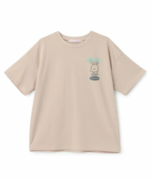 Lovetoxic / ラブトキシック Tシャツ | 【7days】ウサギモチーフBig半袖Tシャツ（ベージュ）
