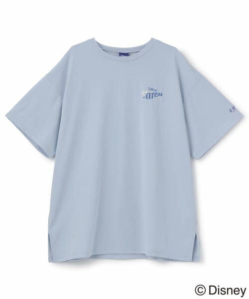 Lovetoxic / ラブトキシック Tシャツ | 【Disney】【スティッチ】/【LTXC】【マルチ機能/接触冷感・吸水速乾・UV・遮熱】バックプリントルーズ半袖Tシャツ（紺）