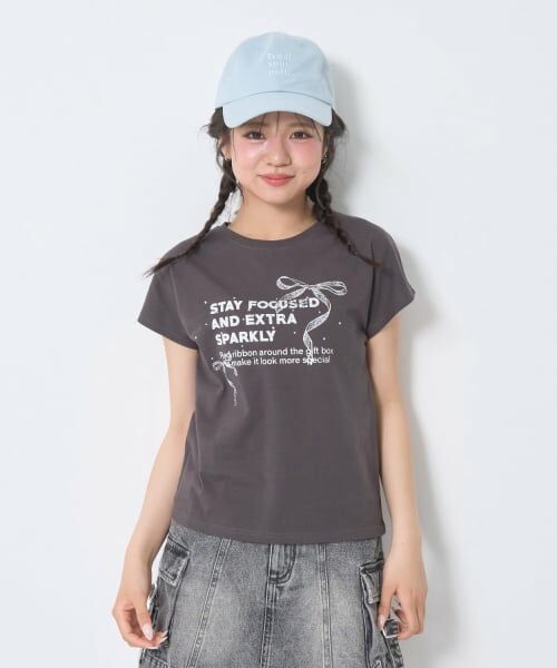 Lovetoxic / ラブトキシック Tシャツ | 【LTXC/綿100%】リボンイラストクロップド半袖T | 詳細8
