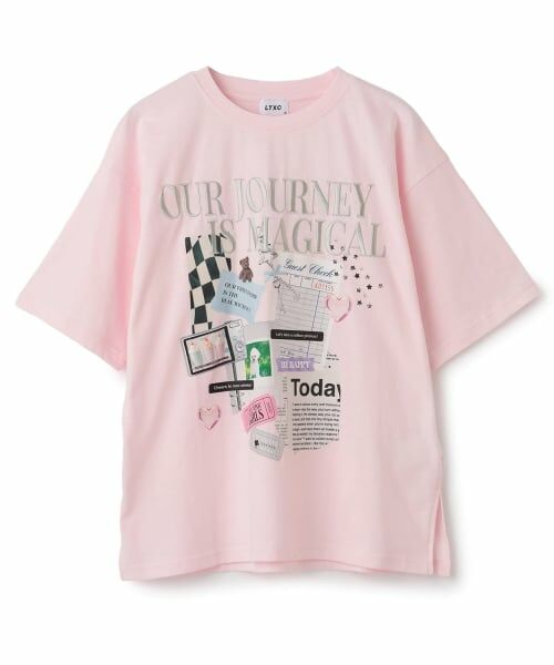 Lovetoxic / ラブトキシック Tシャツ | 【LTXC/綿100%】コラージュプリント半袖T(ピンク)