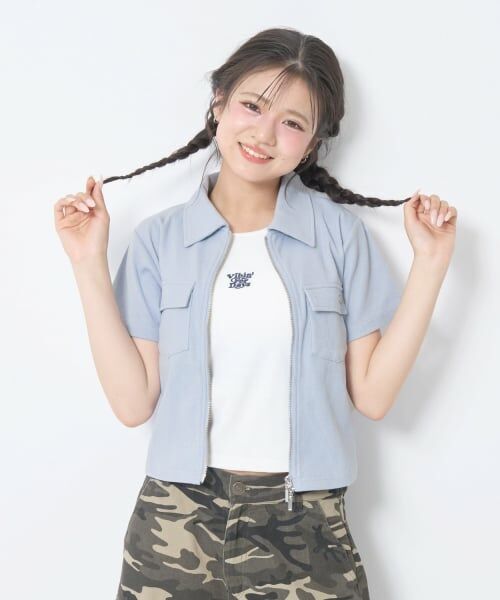 Lovetoxic / ラブトキシック Tシャツ | 【LTXC/吸水速乾】衿つきジップ半袖テレコ | 詳細4