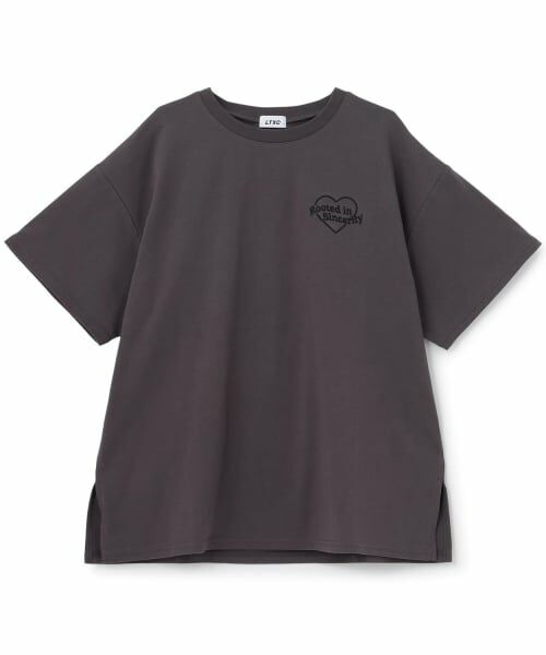 Lovetoxic / ラブトキシック Tシャツ | 【LTXC/綿100%】バックハートアップリケ半袖T（チャコール）