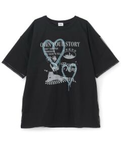Lovetoxic / ラブトキシック Tシャツ | 【LTXC】プリントメッシュレイヤード半袖Tチュニック