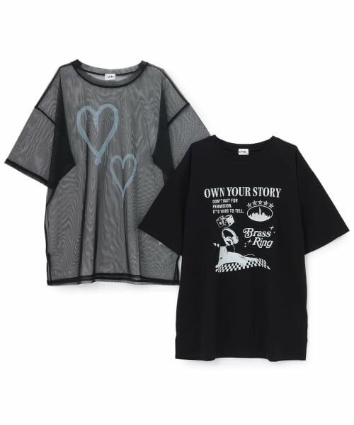 Lovetoxic / ラブトキシック Tシャツ | 【LTXC】プリントメッシュレイヤード半袖Tチュニック | 詳細2