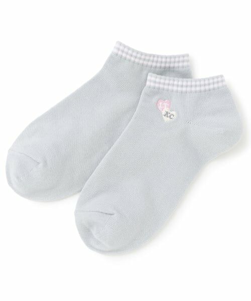 Lovetoxic / ラブトキシック ソックス | バイカラーラインスニーカー丈ソックス（グレー）