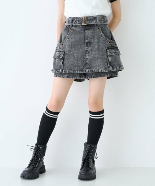Lovetoxic / ラブトキシック ショート・ハーフ・半端丈パンツ | 【LTXC】アイレット台形カーゴスカート | 詳細8