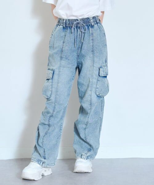 Lovetoxic / ラブトキシック その他パンツ | 【LTXC/ストレッチ/吸水速乾】\nベルトループつきデニムカーゴパンツ(ブルー)