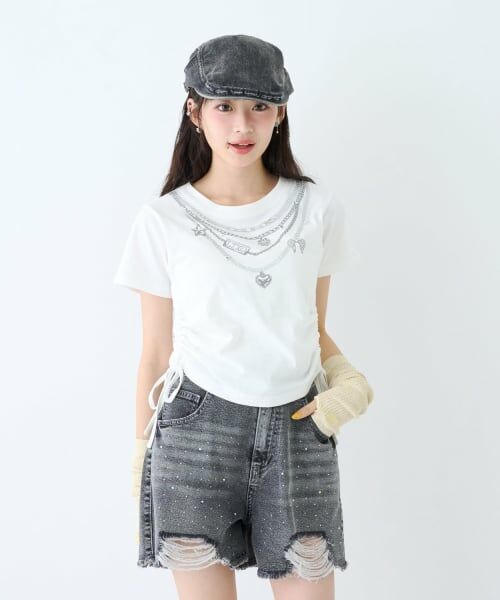 Lovetoxic / ラブトキシック Tシャツ | 【LTXC/綿100%】フェイクアクセ半T | 詳細1