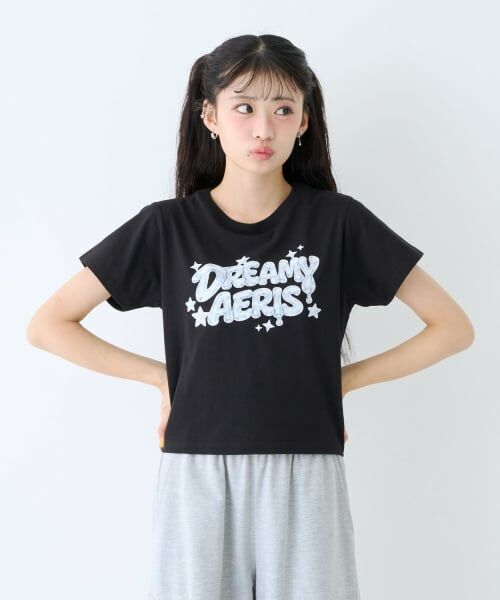 Lovetoxic / ラブトキシック Tシャツ | 【LTXC/綿100%】Y2K風ロゴちび半T(黒)