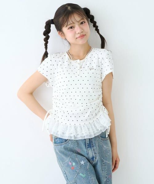 Lovetoxic / ラブトキシック Tシャツ | 【LTXC】フリルヘムドッキング半袖テレコ | 詳細1