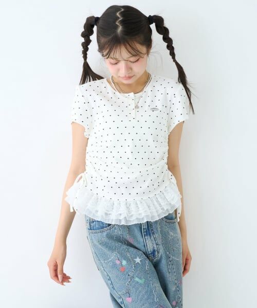 Lovetoxic / ラブトキシック Tシャツ | 【LTXC】フリルヘムドッキング半袖テレコ | 詳細2