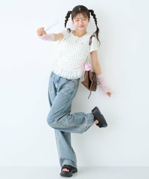 Lovetoxic / ラブトキシック Tシャツ | 【LTXC】フリルヘムドッキング半袖テレコ | 詳細3