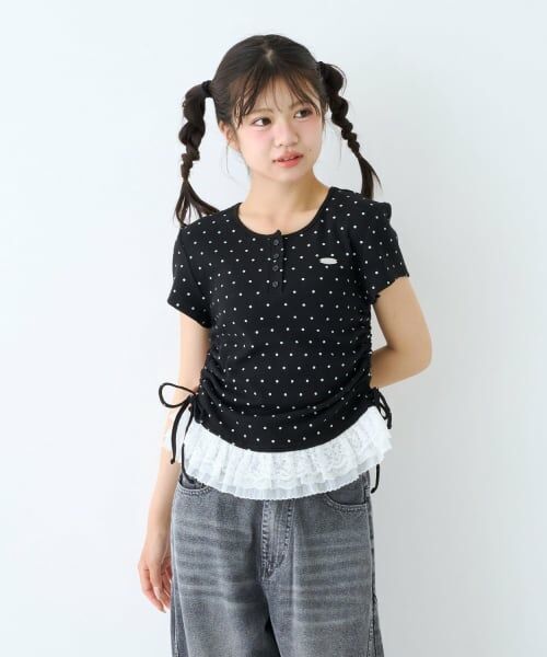 Lovetoxic / ラブトキシック Tシャツ | 【LTXC】フリルヘムドッキング半袖テレコ | 詳細4